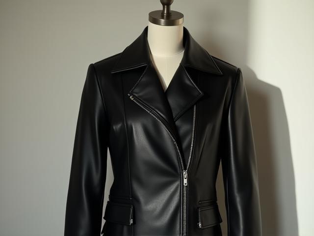 Veste en cuir noire moderne et cintrée